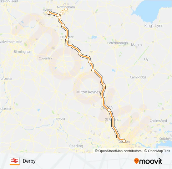 EAST MIDLANDS RAILWAY Train Line Map