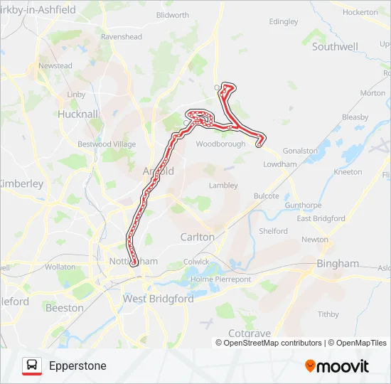 CALVERTON Bus Line Map