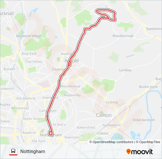 CALVERTON Bus Line Map