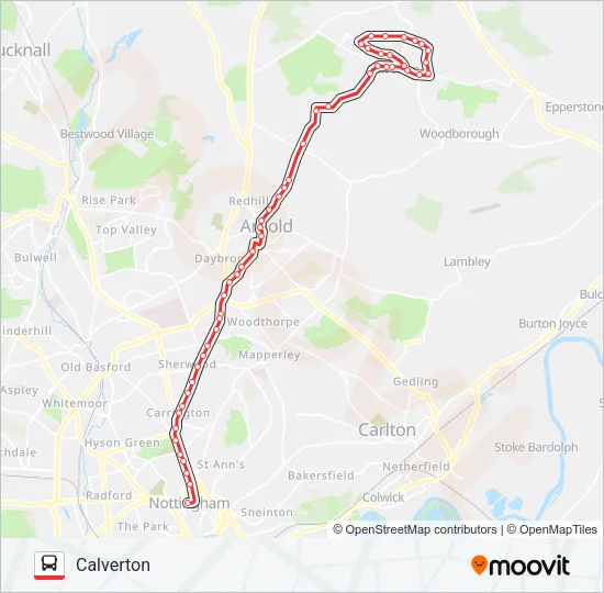 CALVERTON Bus Line Map