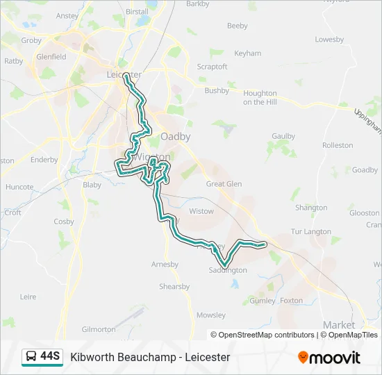 Fleckney Map 44S Route: Schedules, Stops & Maps - Fleckney (Updated)