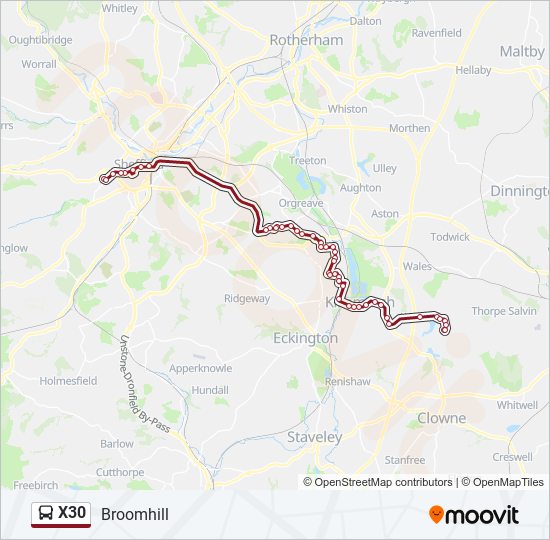 x30 Route: Schedules, Stops & Maps - Broomhill (Updated)