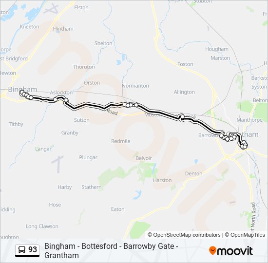 93 Route: Schedules, Stops & Maps - Grantham (Updated)