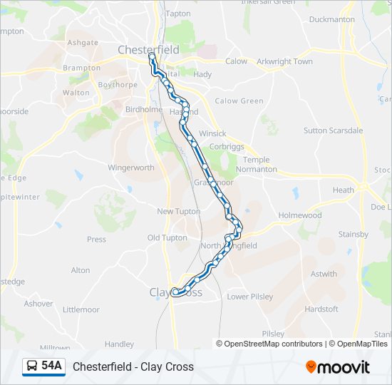 54A Bus Line Map