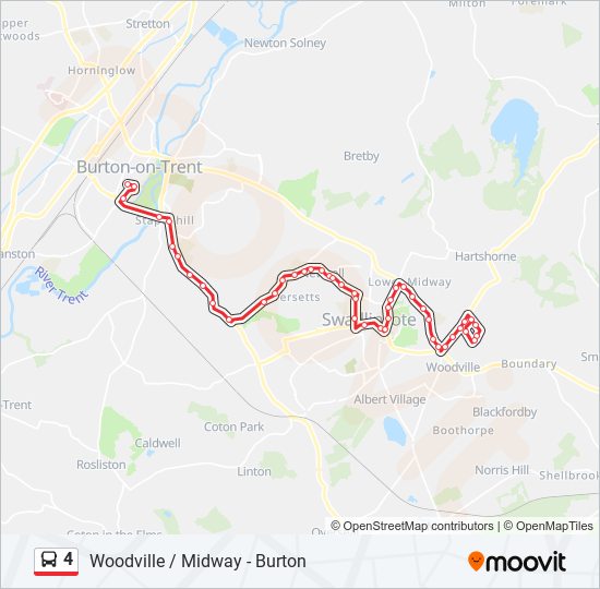 4 Route Schedules Stops Maps Burton upon Trent Updated