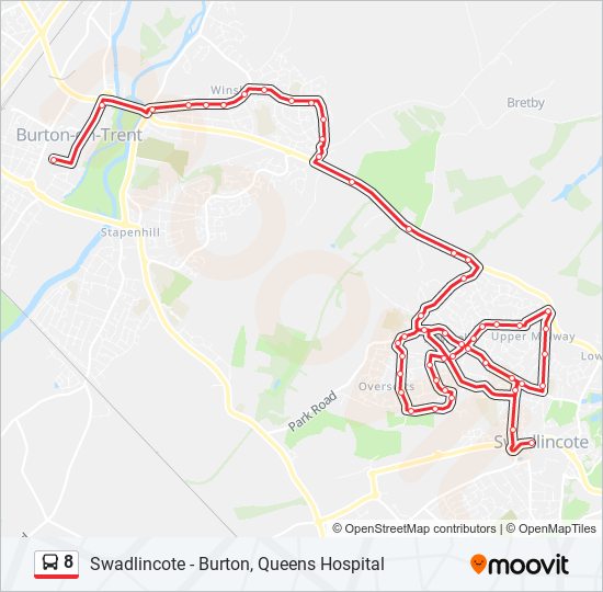 8 Route Schedules Stops Maps Burton upon Trent Updated