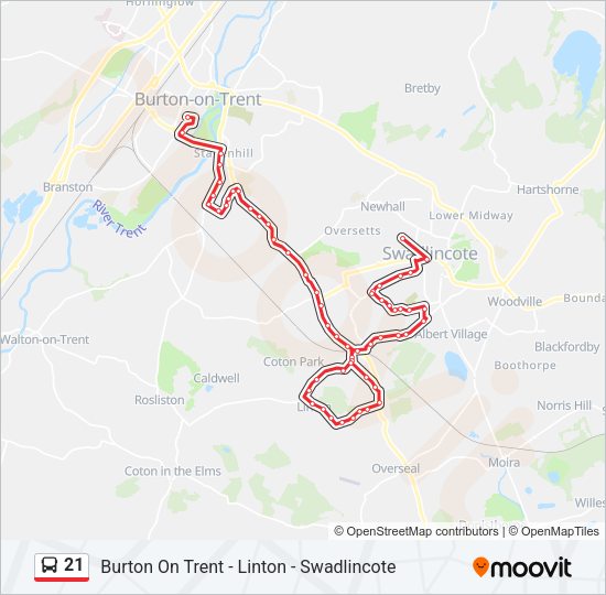 21 Bus Line Map