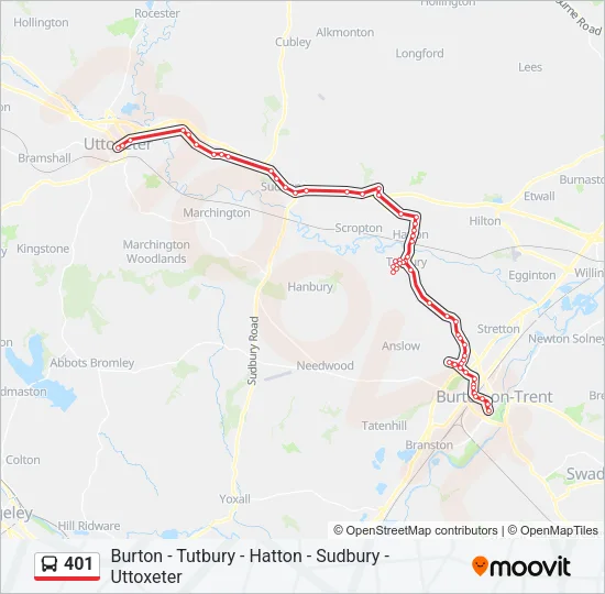 401 Bus Line Map