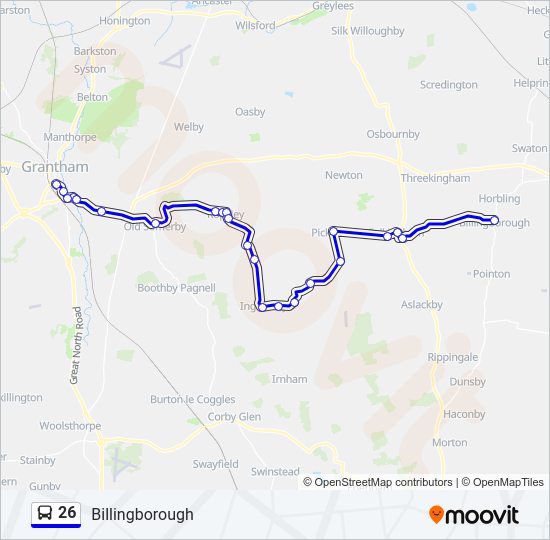 26 Bus Line Map
