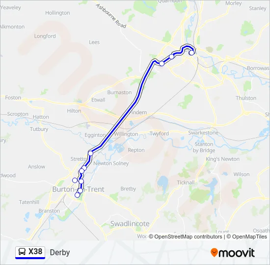 X38 Bus Line Map
