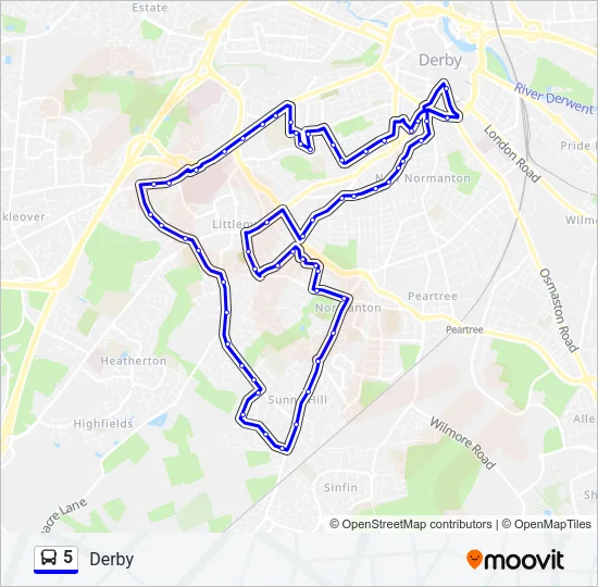 5 Bus Line Map