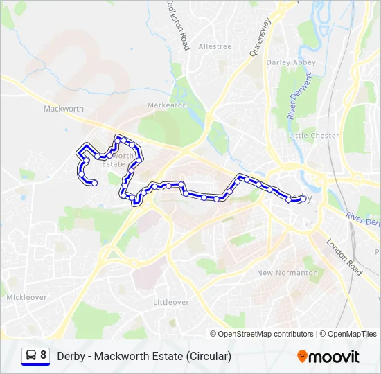 8 Bus Line Map