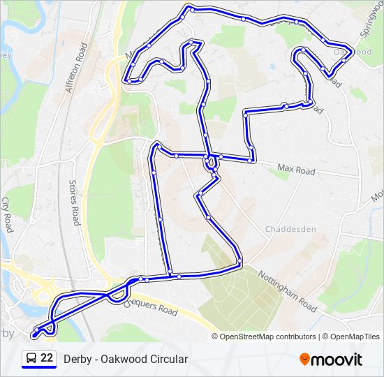 Bus 22 Route Map 22 Route: Schedules, Stops & Maps - Derby (Updated)