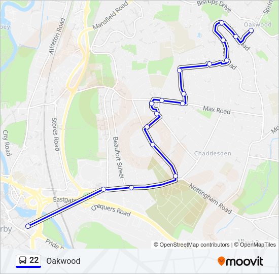 22 Bus Line Map