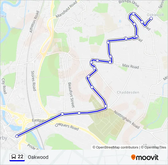 22 Bus Line Map