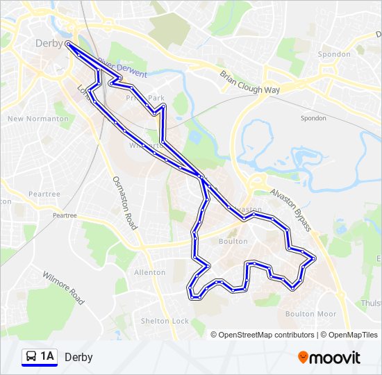 1a Route Schedules, Stops & Maps Derby (Updated)
