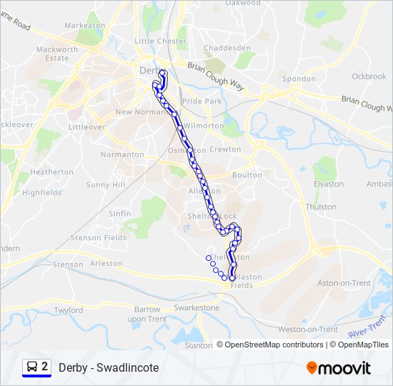 2 Route: Schedules, Stops & Maps - Chellaston (Updated)