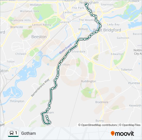 1 Bus Line Map