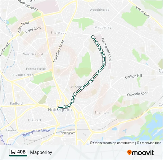 40B Bus Line Map