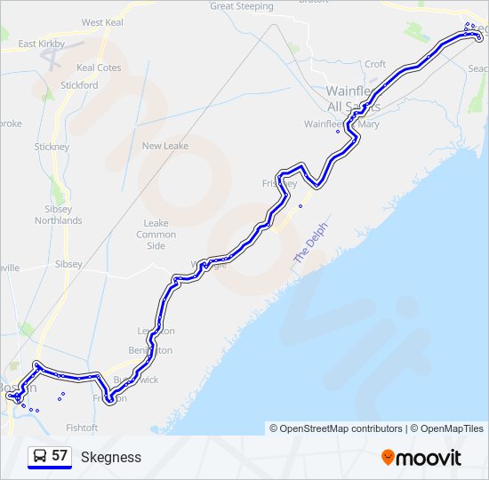 57 bus Line Map