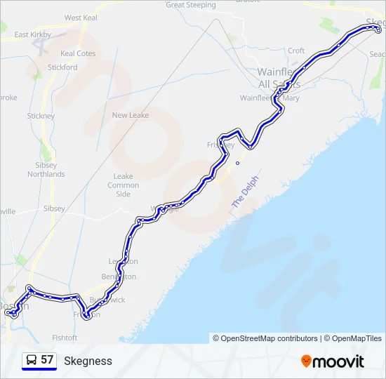 57 Bus Line Map