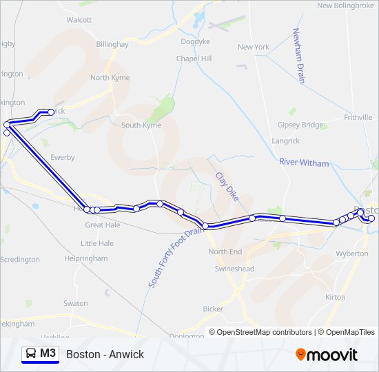 M3 bus Line Map