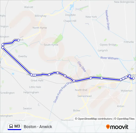 M3 Bus Line Map