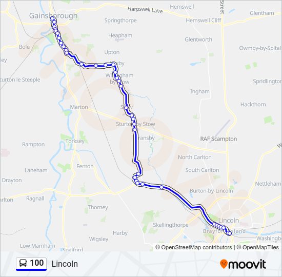 100 Bus Line Map