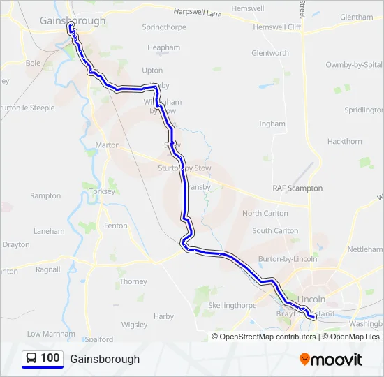 100 Bus Line Map