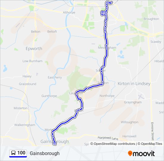 100 bus Line Map