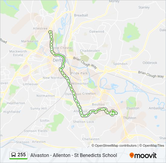 255 Bus Line Map