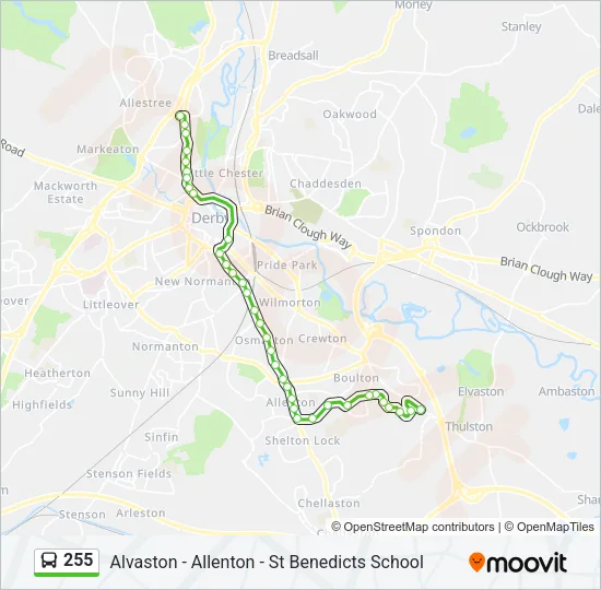 255 Bus Line Map