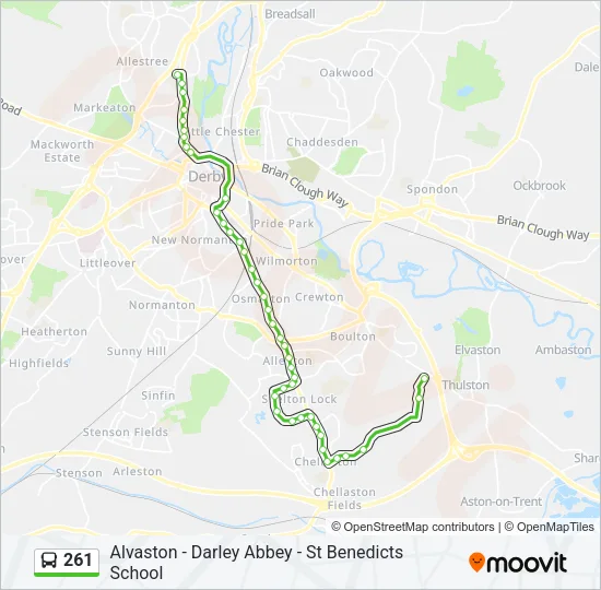 261 Bus Line Map