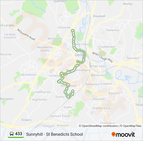 433 Bus Line Map