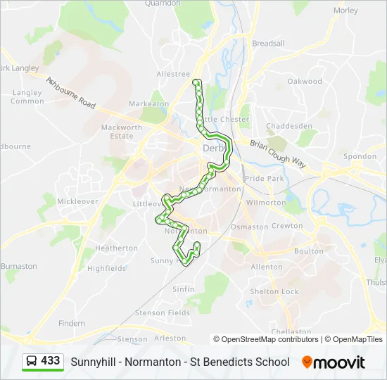 433 Bus Line Map
