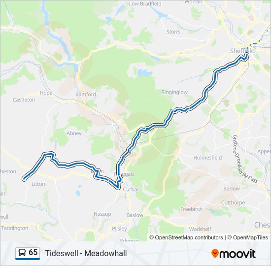 65 Bus Line Map