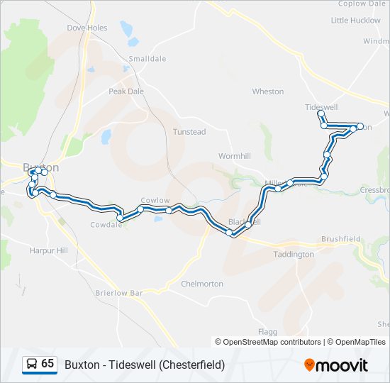 65 bus Line Map