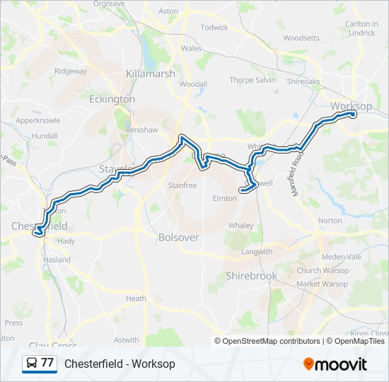 77 bus Line Map