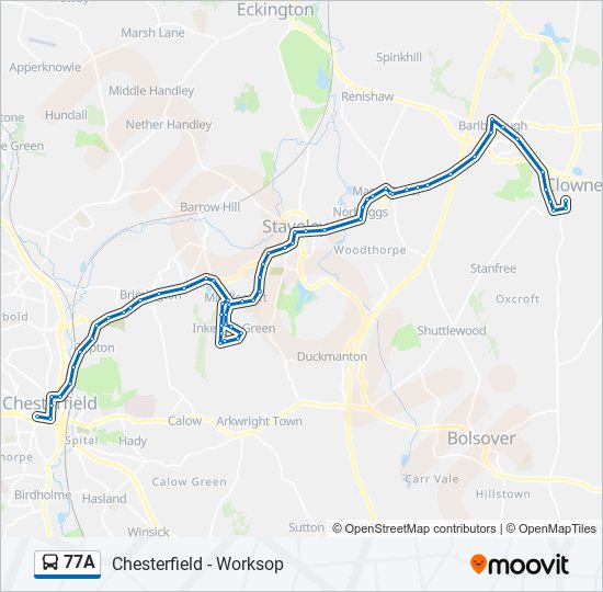 77a Route: Schedules, Stops & Maps - Clowne (updated)