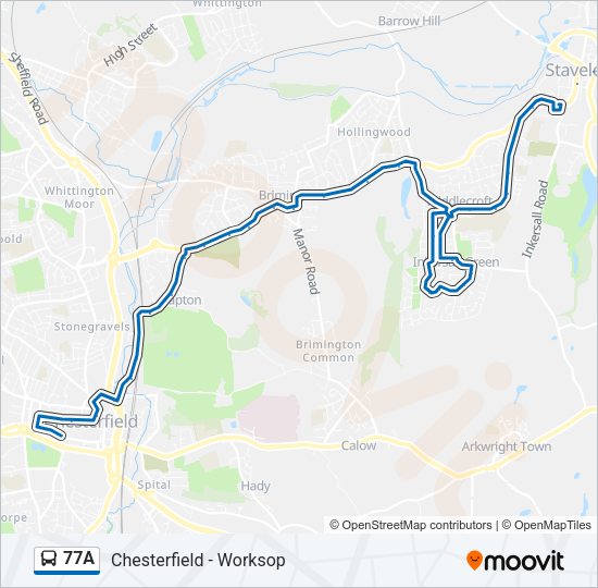 77A Bus Line Map