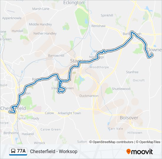 77A Bus Line Map