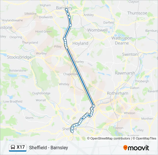 X17 Bus Line Map