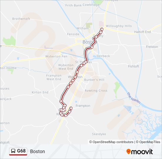 G68 Bus Line Map