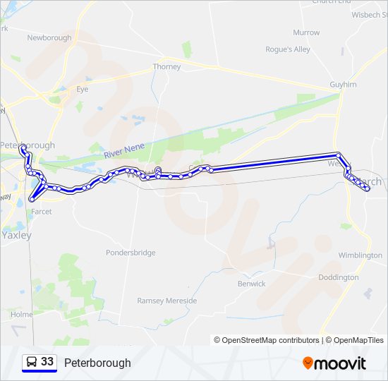 33 bus Line Map