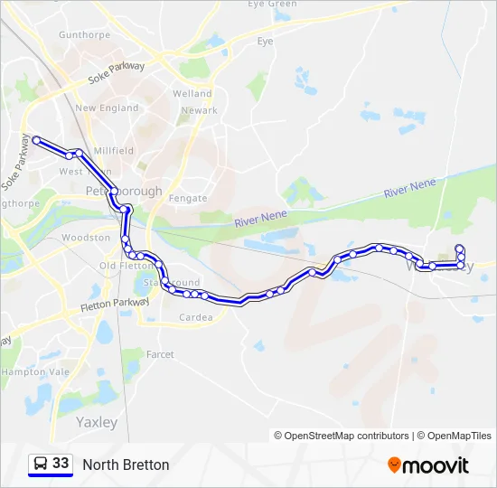33 Route: Schedules, Stops & Maps - North Bretton (Updated)