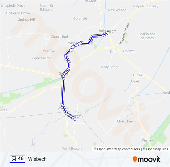 Bus 46 Route Map 46 Route: Schedules, Stops & Maps - Wisbech (Updated)