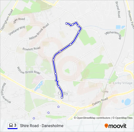 3 Bus Line Map