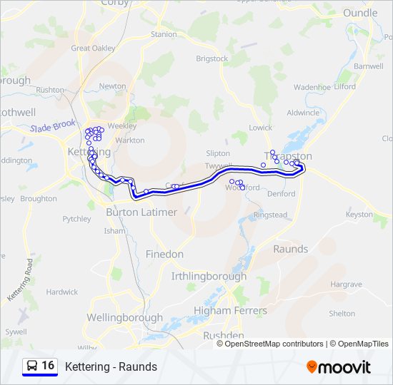 16 Route Schedules, Stops & Maps Thrapston (Updated)