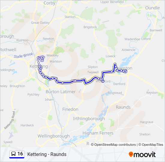 16 Bus Line Map