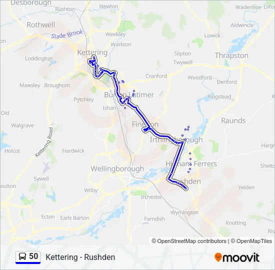 50 Bus Line Map